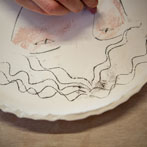 Rebecca Brown working in her studio 2019